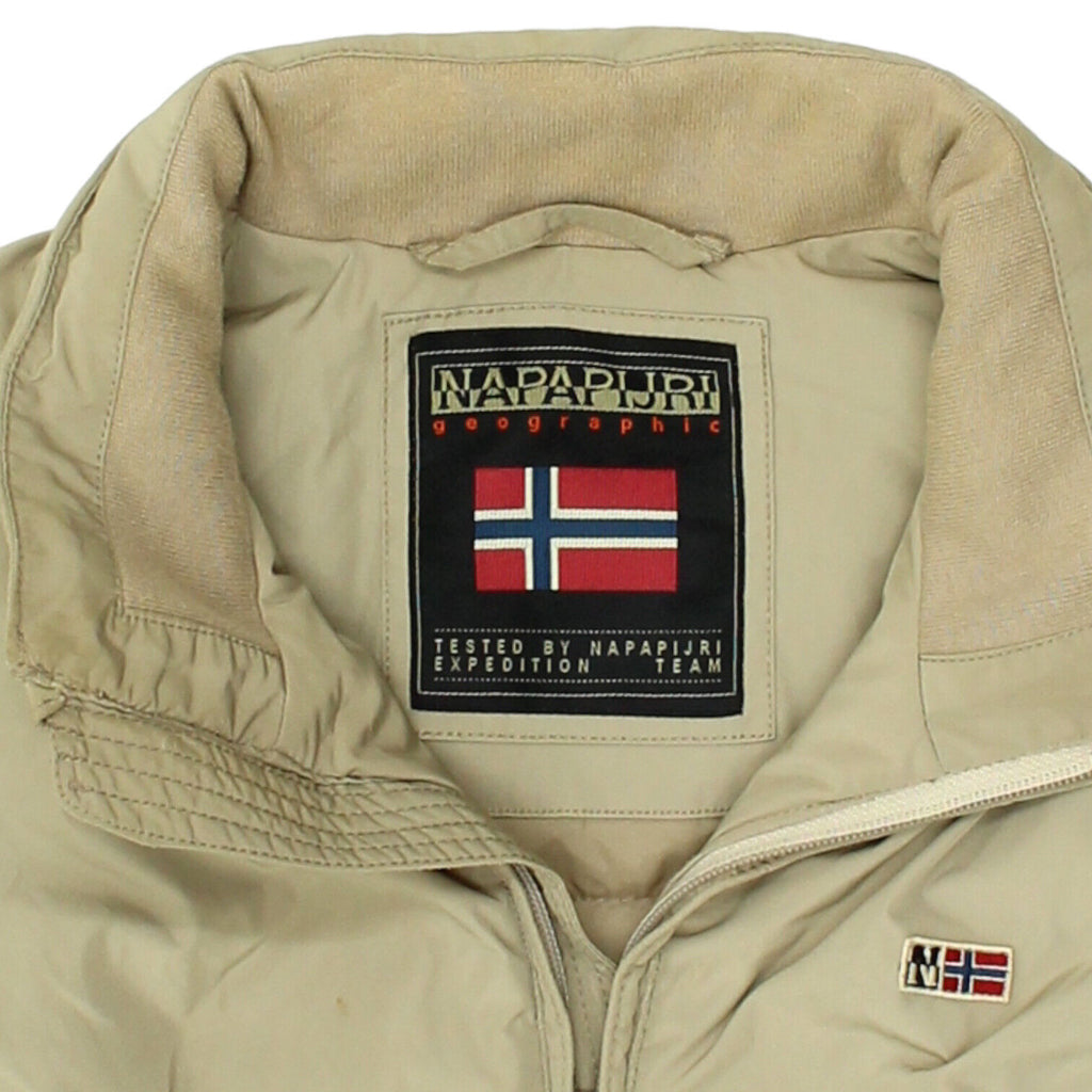 Napapijri Womens Beige Polyester Quilted Jacket | Vintage Outdoors Designer VTG | Vintage Messina Hembry | Thrift | Second-Hand Messina Hembry | Used Clothing | Messina Hembry 