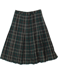 VINTAGE Womens Pleated Skirt W30 Large  Green Check