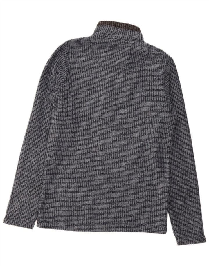 Weird Fish Mens Zip Neck Fleece Jumper Small Navy Blue Polyester