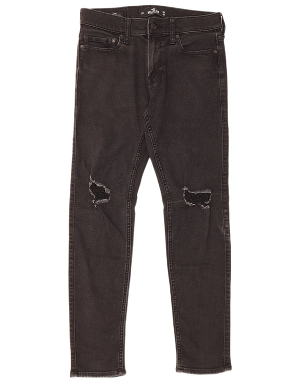Hollister Womens Distressed Slim Jeans W29 L30 Black Cotton