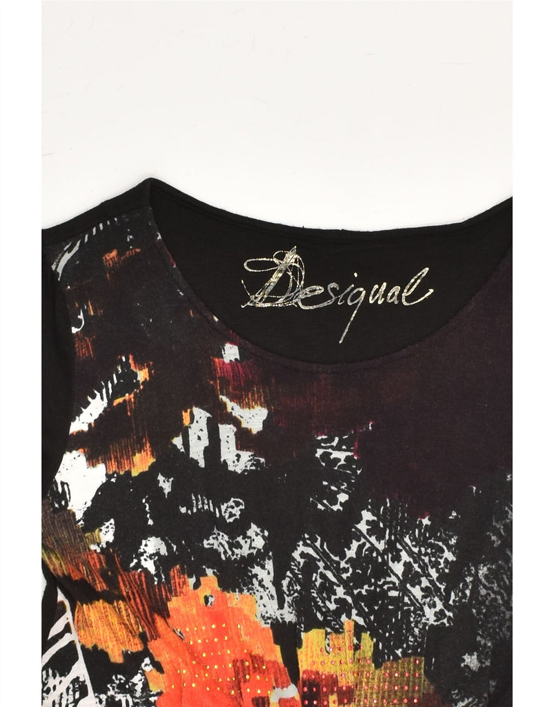 DESIGUAL Womens Long Sleeve Basic Dress UK 12 Medium Black Patchwork | Vintage Desigual | Thrift | Second-Hand Desigual | Used Clothing | Messina Hembry 