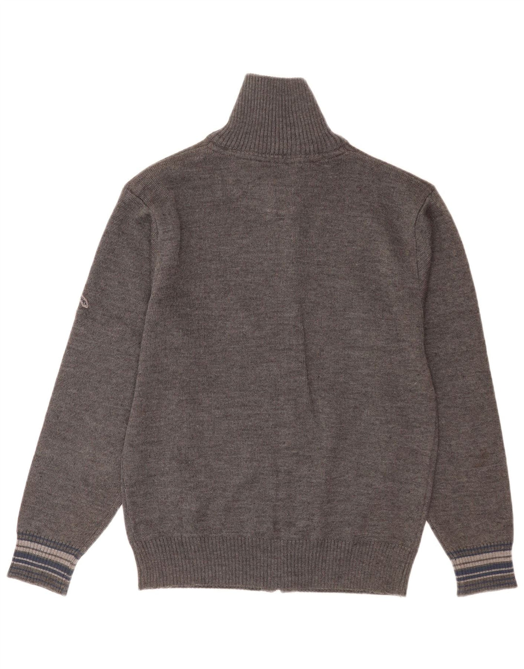 Vintage Mens Cardigan Sweater XL Grey Virgin Wool