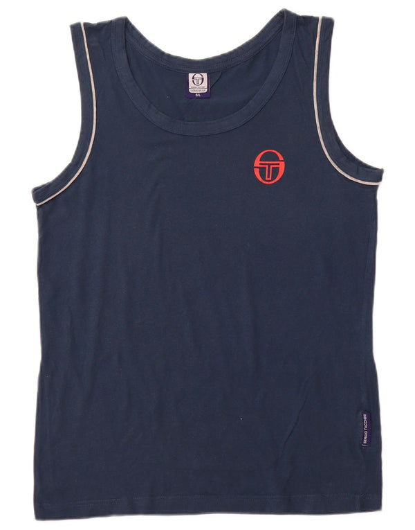 SERGIO TACCHINI Mens Vest Top Large Navy Blue Cotton