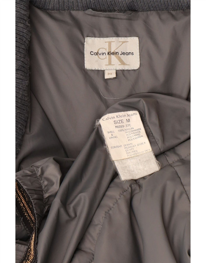 CALVIN KLEIN JEANS Mens Loose Fit Padded Jacket UK 38 Medium Grey Nylon