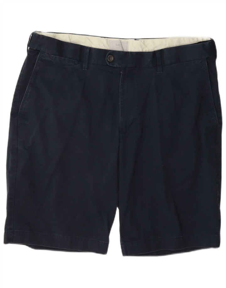 Marks & Spencer Mens Chino Shorts W38 XL Navy Blue Cotton