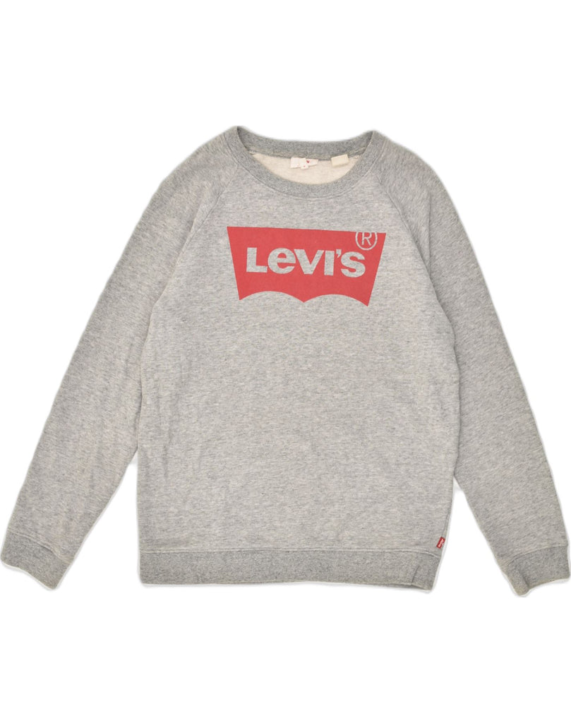 LEVI'S Mens Graphic Sweatshirt Jumper Small Grey Cotton | Vintage Levi's | Thrift | Second-Hand Levi's | Used Clothing | Messina Hembry 