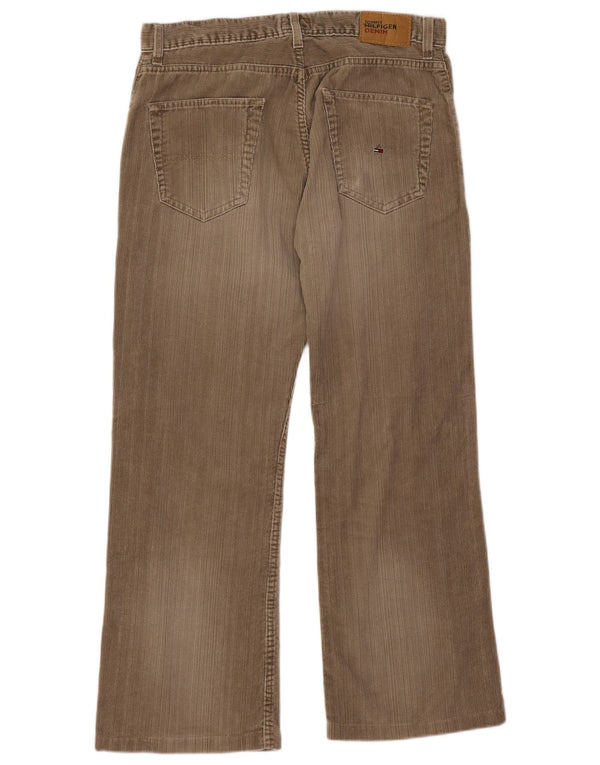 Tommy Hilfiger Mens Bootcut Corduroy Trousers W33 L28 Brown Cotton