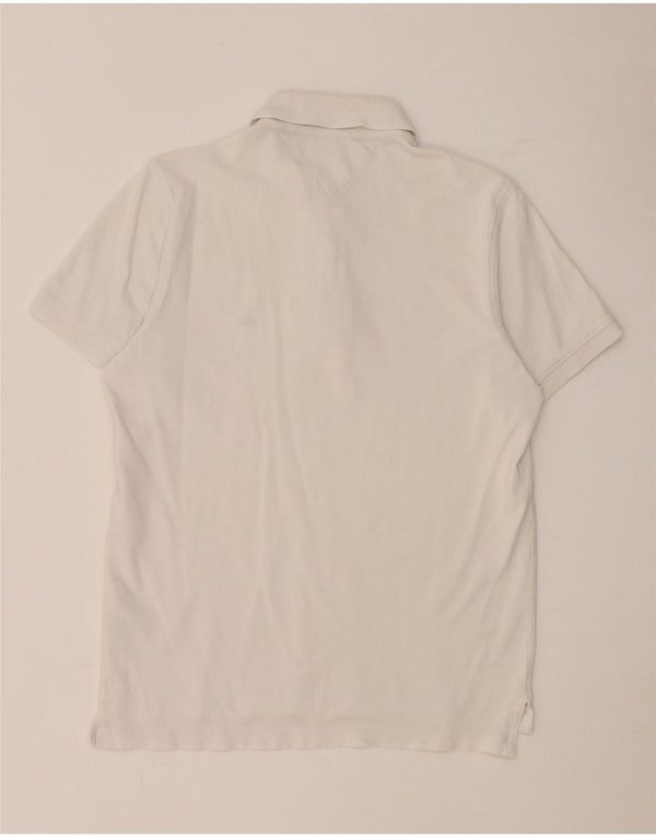 Tommy Hilfiger Mens Slim Fit Polo Shirt Large White Cotton