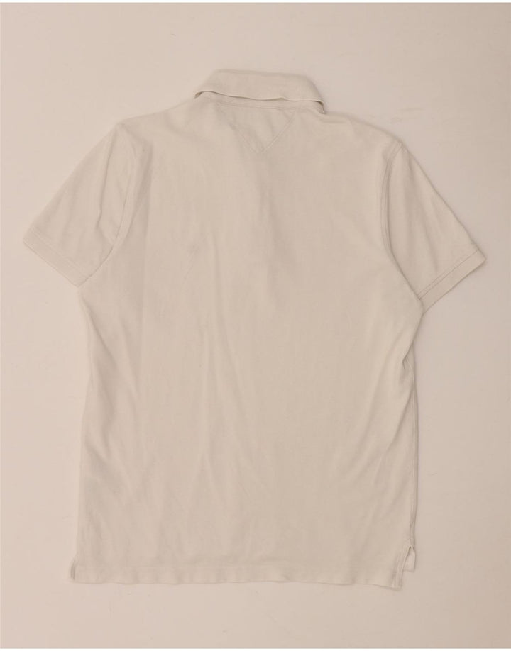 Tommy Hilfiger Mens Slim Fit Polo Shirt Large White Cotton