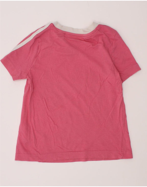 Adidas Girls T-Shirt Top 5-6 Years Pink Cotton