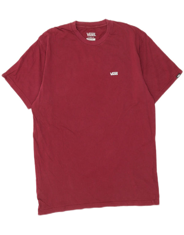 Vans Mens Classic Fit T-Shirt Top Medium Burgundy Cotton