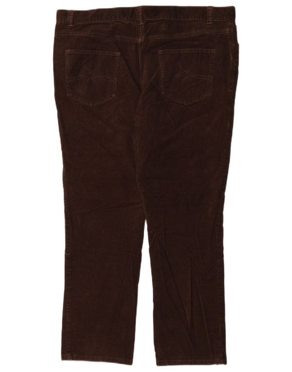 Marks & Spencer Womens Straight Corduroy Trousers UK 18 XL W36 L27 Brown