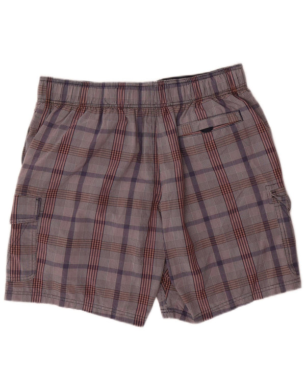 Marks & Spencer Mens Cargo Swimming Shorts Large Grey Check Cotton