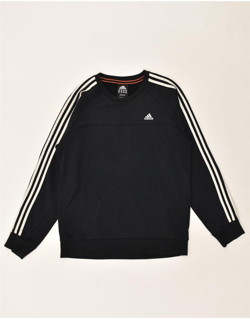 ADIDAS Mens Sweatshirt Jumper Medium Black Cotton | Vintage Adidas | Thrift | Second-Hand Adidas | Used Clothing | Messina Hembry 