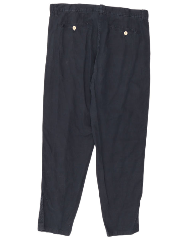 Zara Mens Slim Chino Trousers EU 44 Large W34 L29 Navy Blue Cotton