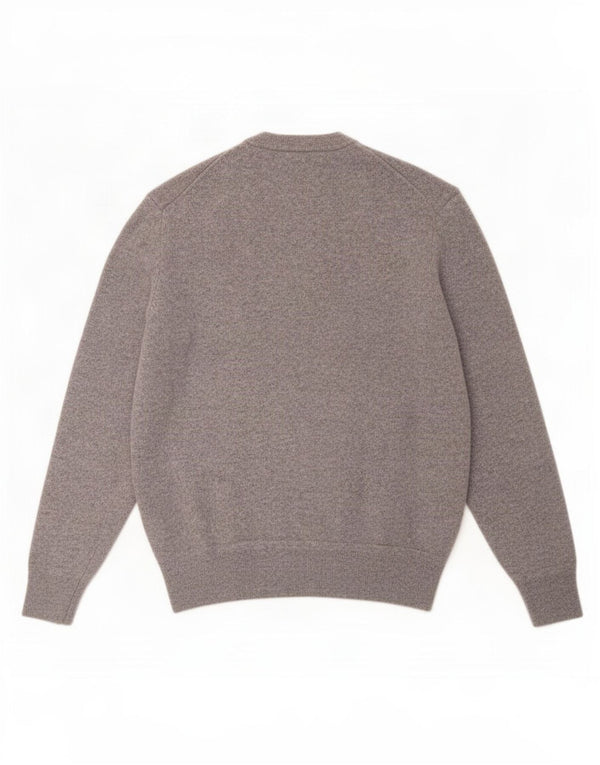 Zara Mens Crew Neck Jumper Sweater Medium Grey Wool