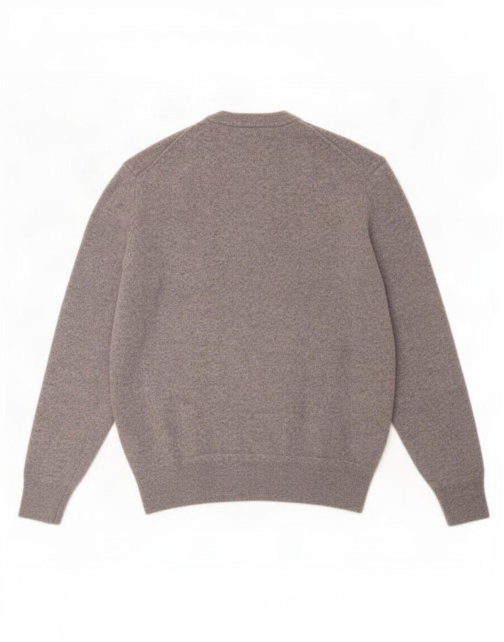 Zara Mens Crew Neck Jumper Sweater Medium Grey Wool