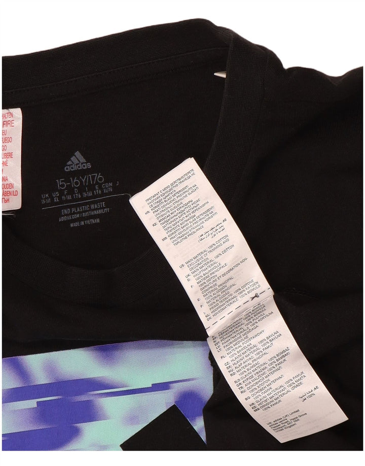 Adidas Boys Graphic T-Shirt Top 15-16 Years Black