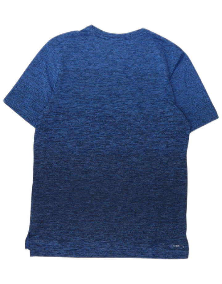 Adidas Boys Climalite T-Shirt Top 13-14 Years Large Blue Flecked Polyester