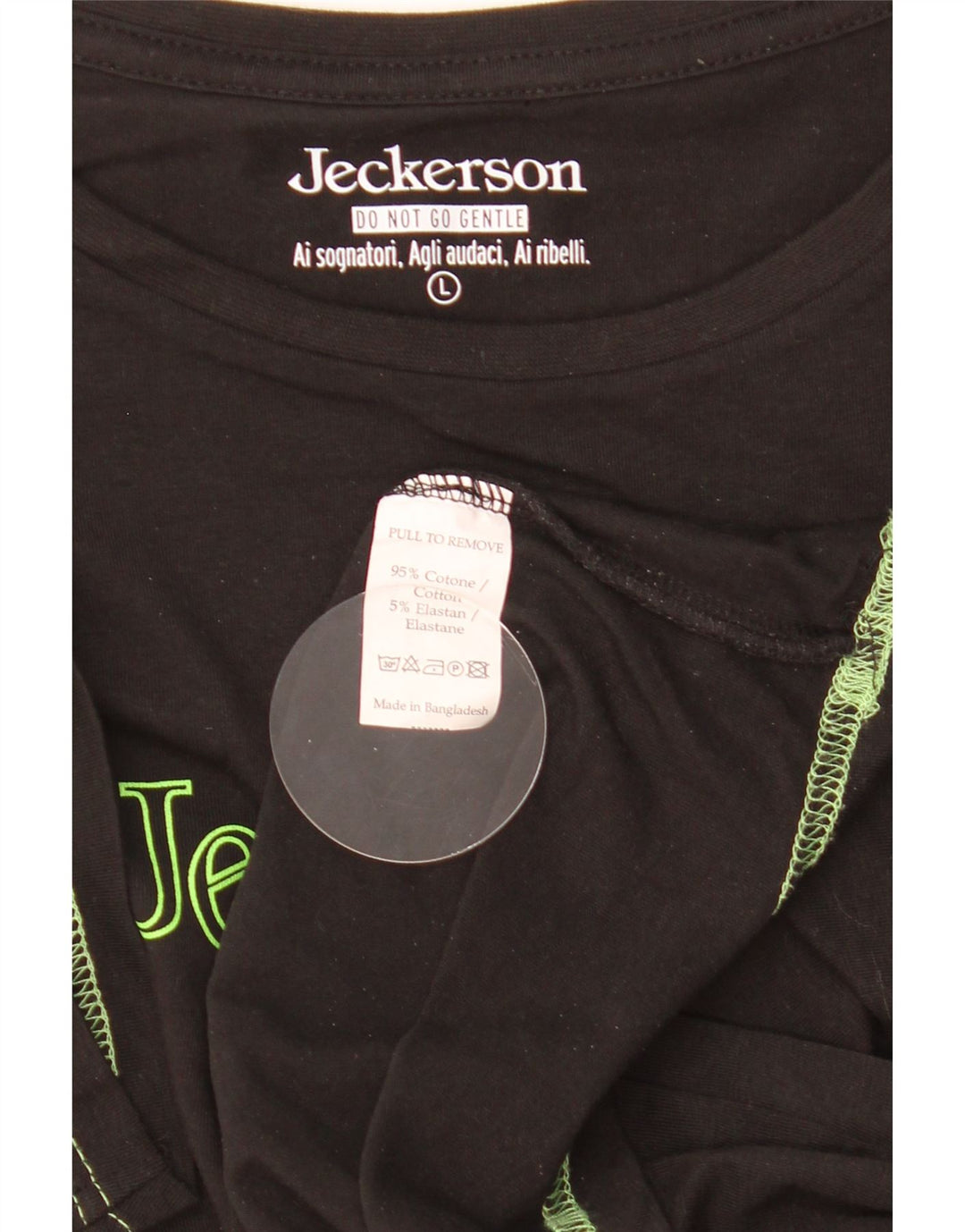 Jeckerson Mens Graphic T-Shirt Top Large Black Cotton