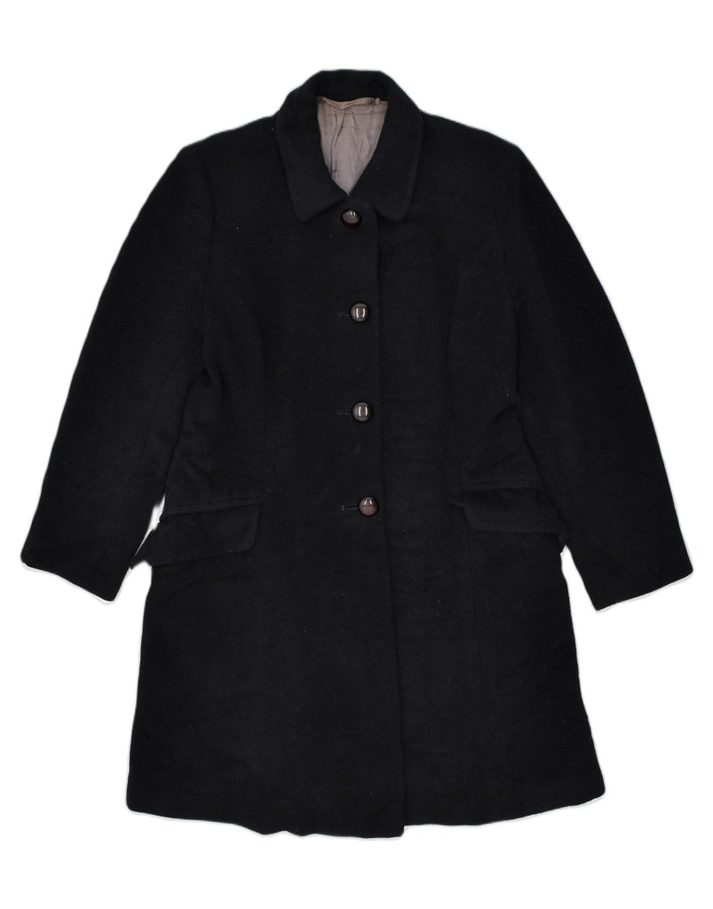 VINTAGE Womens Overcoat UK 16 Large Black Wool | Vintage | Thrift | Second-Hand | Used Clothing | Messina Hembry 