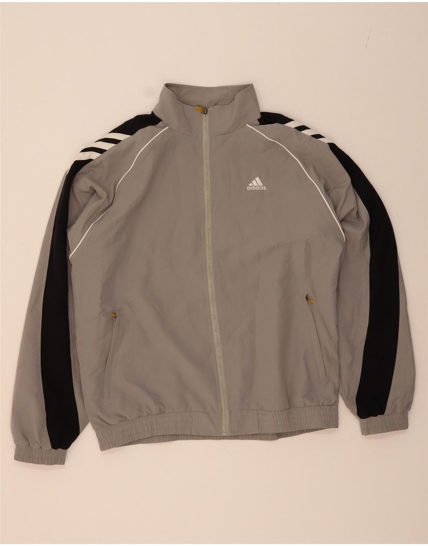 ADIDAS Mens Tracksuit Top Jacket UK 42/44 Large Grey