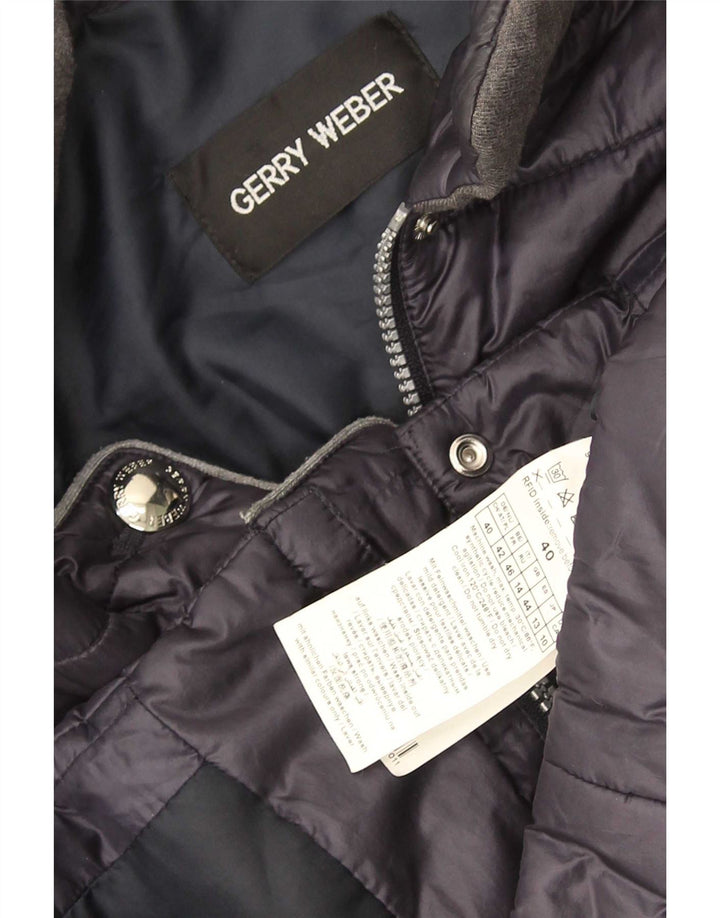 Gerry Weber Womens Padded Jacket UK 14 Large Navy Blue Polyester