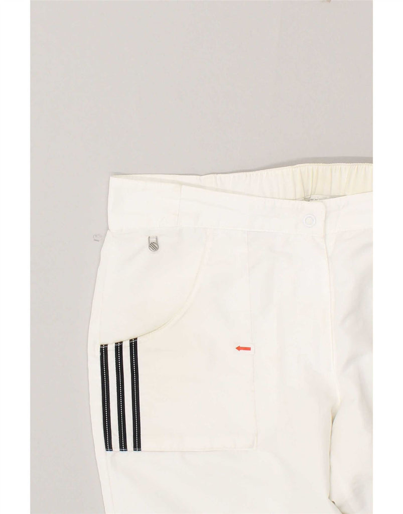 ADIDAS Womens Climalite Capri Tracksuit Trousers UK 12 Medium  White Vintage Adidas and Second-Hand Adidas from Messina Hembry 