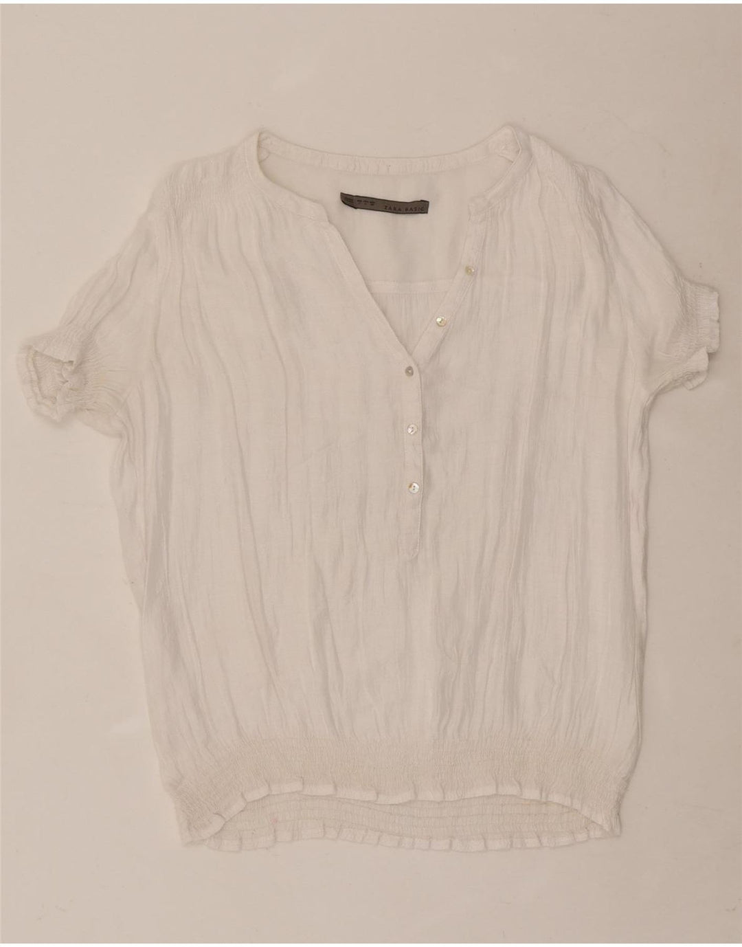 Zara Womens Blouse Top UK 16 Large White