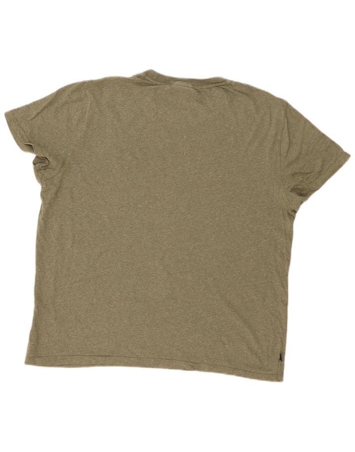 Superdry Mens T-Shirt Top 2XL Khaki Flecked Cotton
