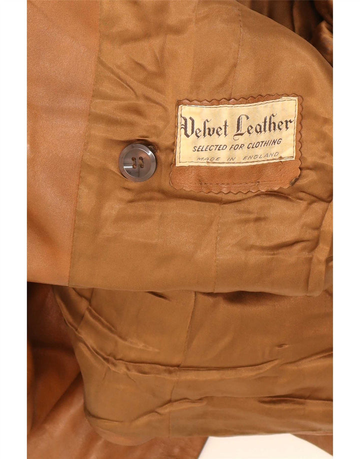 Vintage Womens Leather Jacket UK 14 Medium Brown
