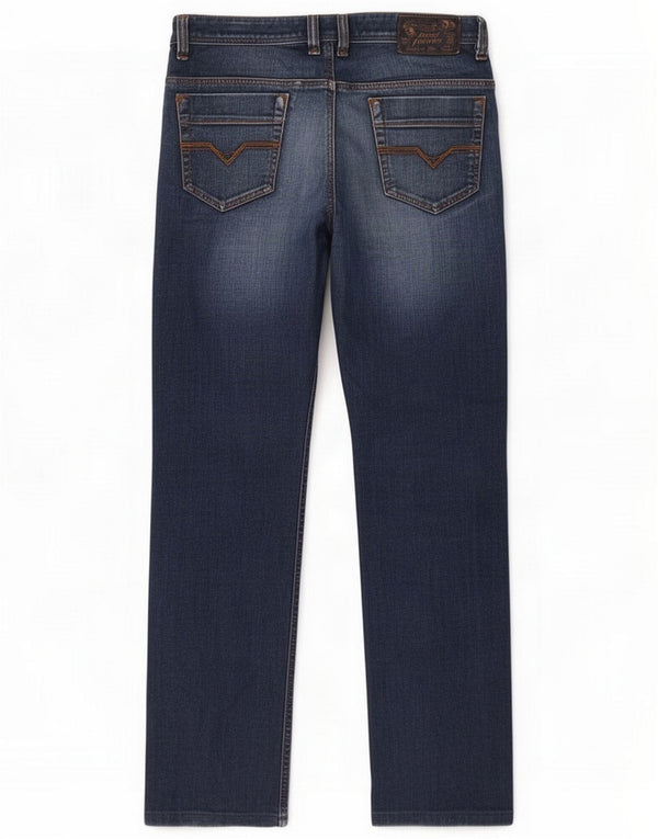 Diesel Mens Safado Straight Jeans W30 L29 Navy Blue Cotton