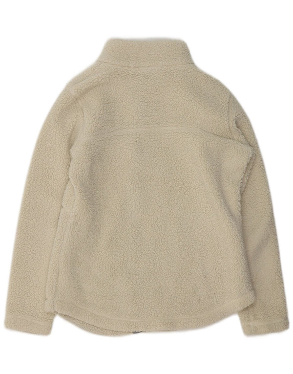 Columbia Womens Loose Fit Fleece Jacket UK 10 Small Off White Polyester