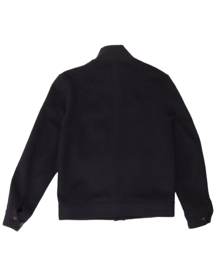 Reiss Mens Bomber Jacket UK 36 Small Navy Blue Wool