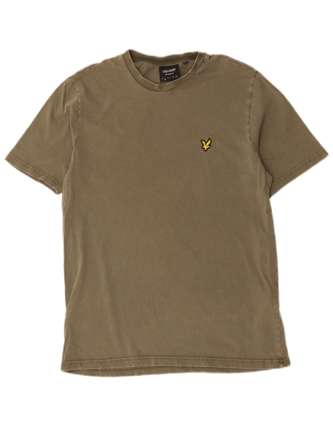 Lyle & Scott Mens Relaxed Fit T-Shirt Top Small Khaki Cotton