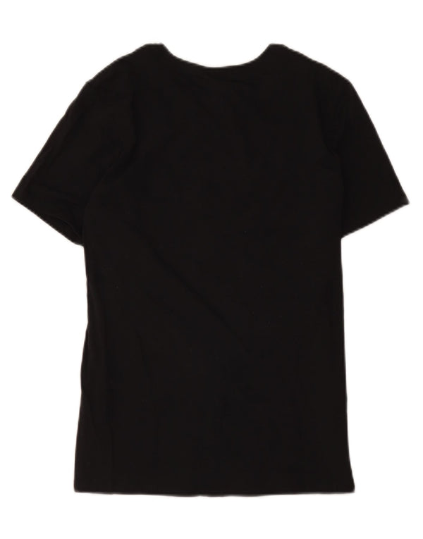Nike Womens Graphic T-Shirt Top UK 12 Medium Black Cotton