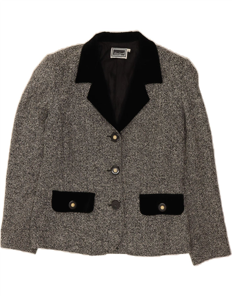 LUISA SPAGNOLI Womens 3 Button Blazer Jacket IT 44 Medium Grey Colourblock Vintage Luisa Spagnoli and Second-Hand Luisa Spagnoli from Messina Hembry 