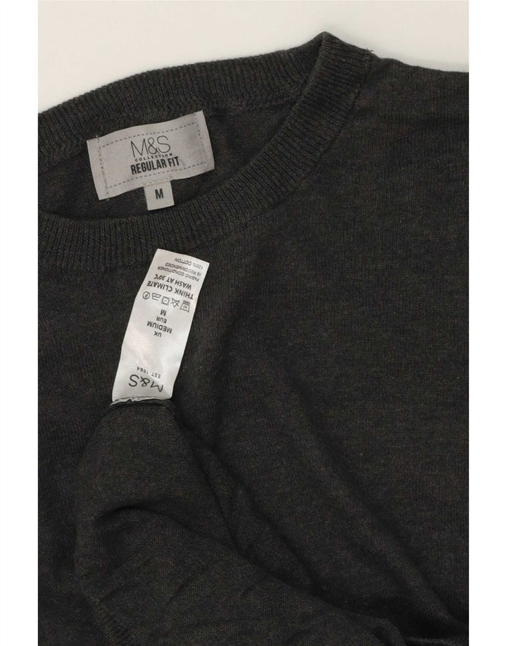 Marks & Spencer Mens Regular Fit Boat Neck Jumper Sweater Medium Grey