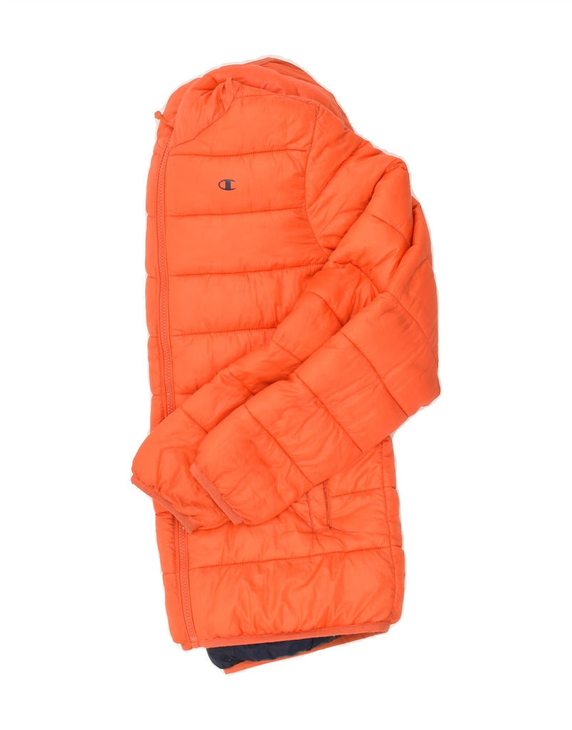 CHAMPION Mens Hooded Padded Jacket UK 34 XS Orange | Vintage Champion | Thrift | Second-Hand Champion | Used Clothing | Messina Hembry 