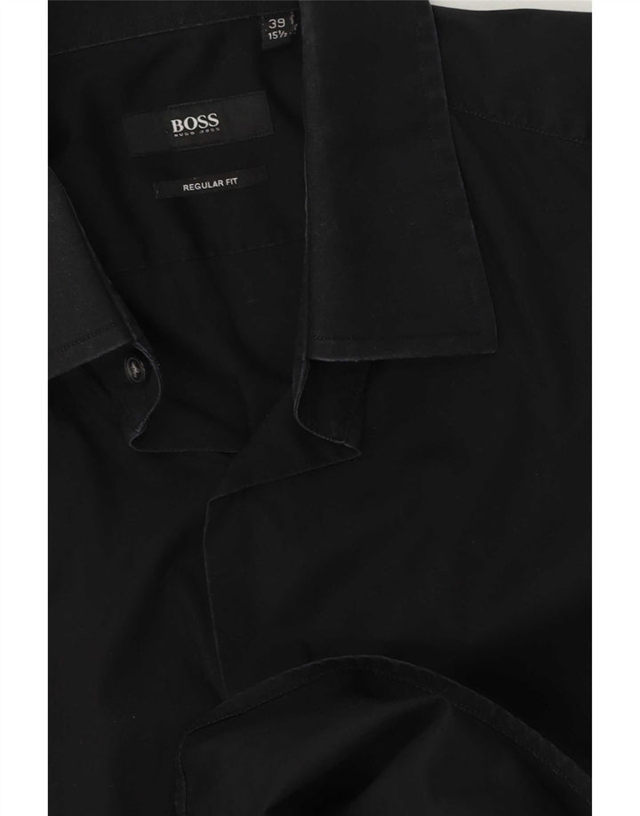 Hugo Boss Mens Regular Fit Shirt Size 39 15 1/2 Medium Black