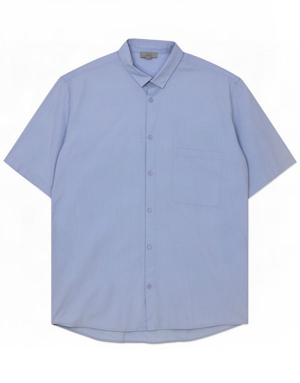 Cos Mens Short Sleeve Shirt XL Blue Cotton
