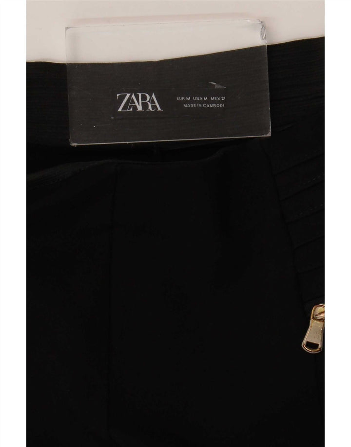 Zara Womens Cropped Trousers Medium W28 L25 Black