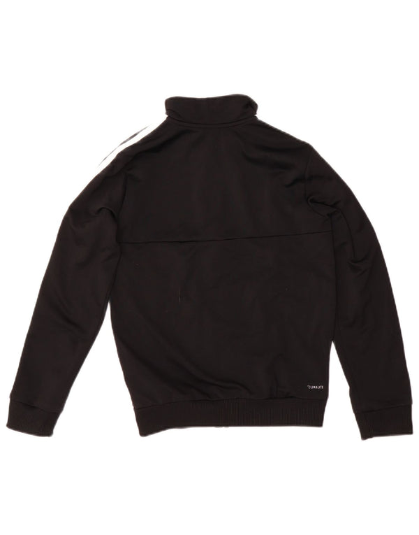 Adidas Girls Climalite Tracksuit Top Jacket 9-10 Years Black Polyester