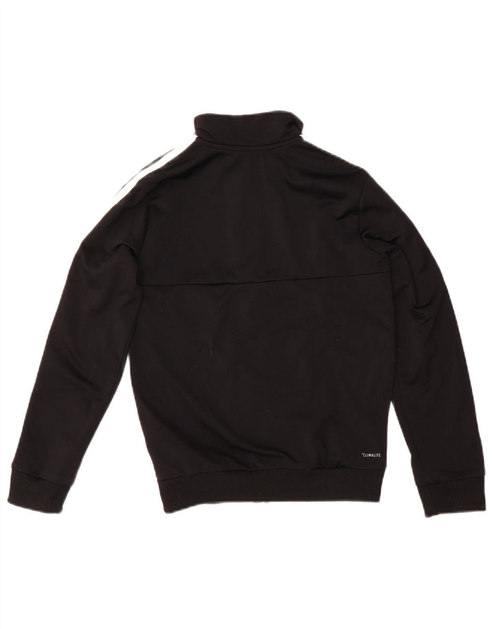 Adidas Girls Climalite Tracksuit Top Jacket 9-10 Years Black Polyester