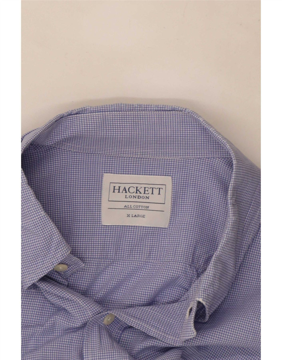 Hackett Mens Shirt XL Blue Gingham Cotton