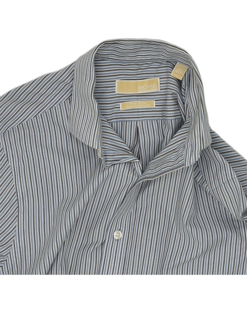 MICHAEL KORS Mens Shirt Size 15 1/2 Medium Blue Striped Cotton | Vintage Michael Kors | Thrift | Second-Hand Michael Kors | Used Clothing | Messina Hembry 