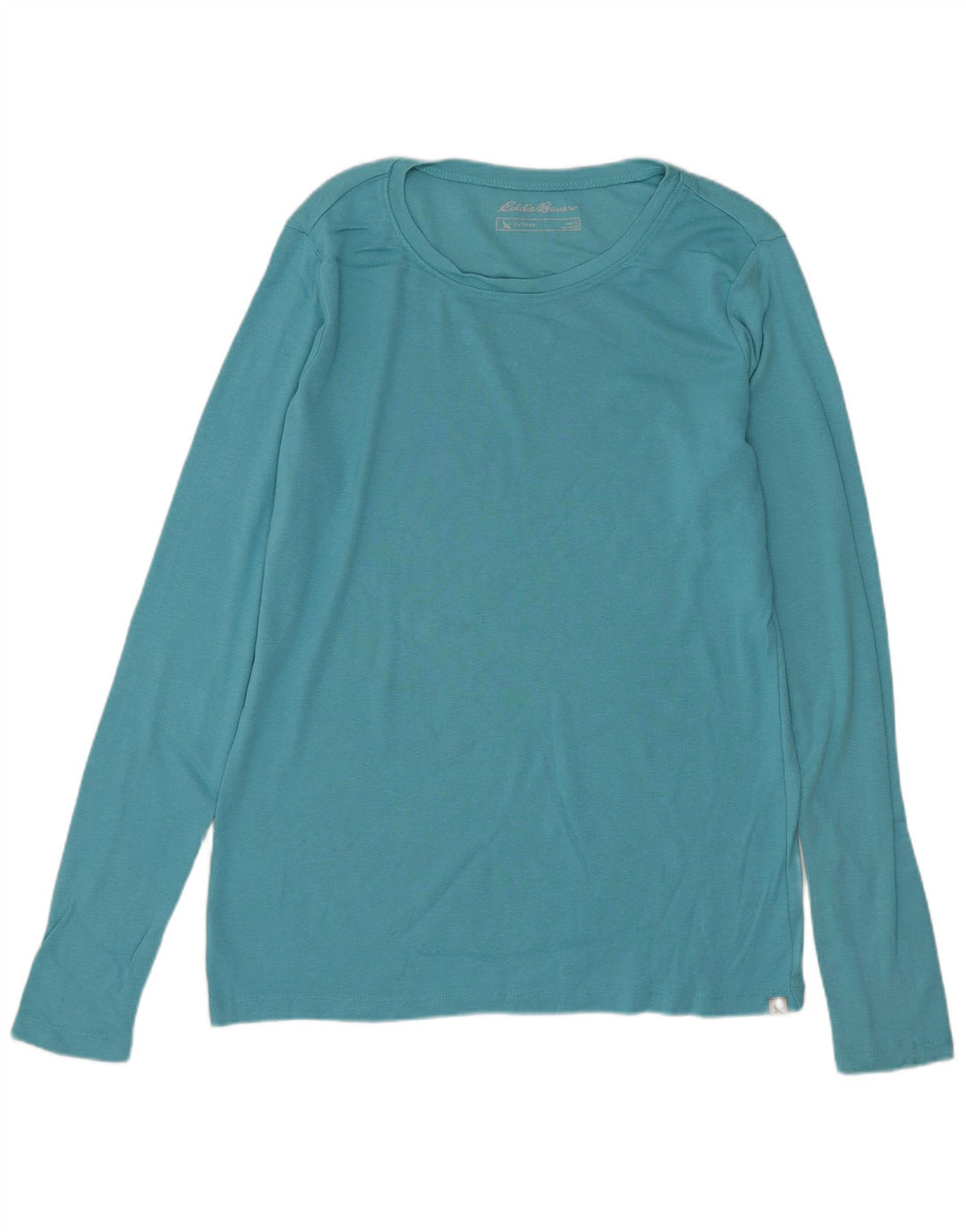 Eddie Bauer Womens Top Long Sleeve UK 14 Large Blue Cotton