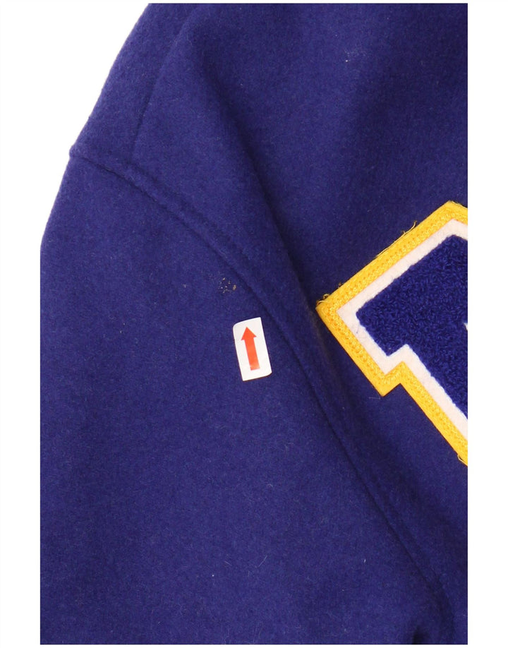 ZARA Girls New York Crocodiles Graphic Varsity Jacket 9-10 Years Navy Blue