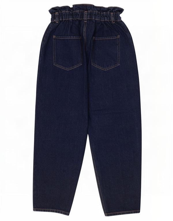 Zara Womens Crop High Waist Loose Jeans EU 40 Medium W30 L23 Navy Blue