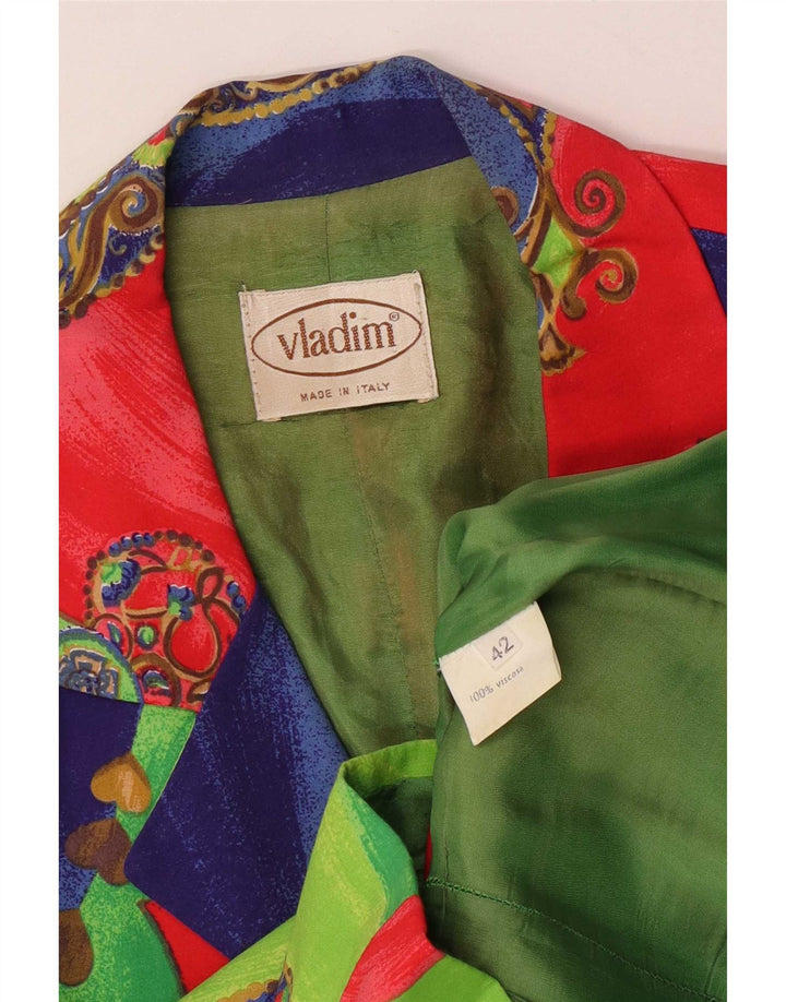 Vintage Womens Blazer Jacket IT 42 Medium Multicoloured Patchwork